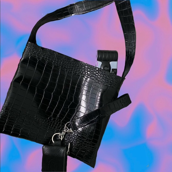 Black Crocodile Leather Tote - Picture 2 of 2